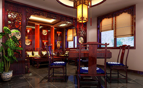 甘州古典中式风格茶楼包间设计装修效果图